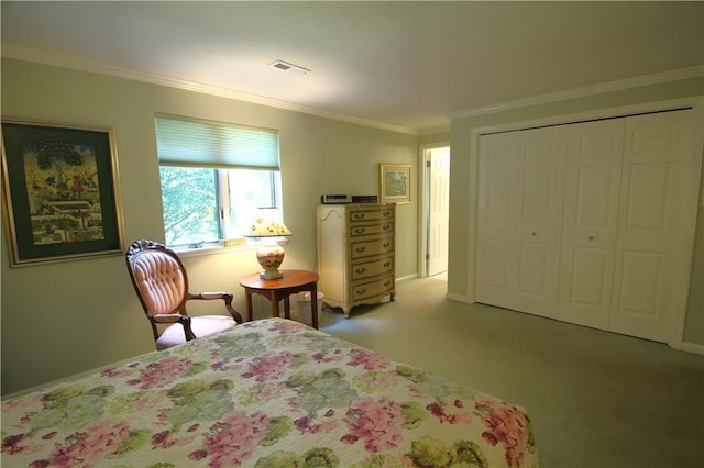 104 Victoria Dr, North Strabane, PA 15317 - carpeted bedroom featuring ornamental molding and a closet