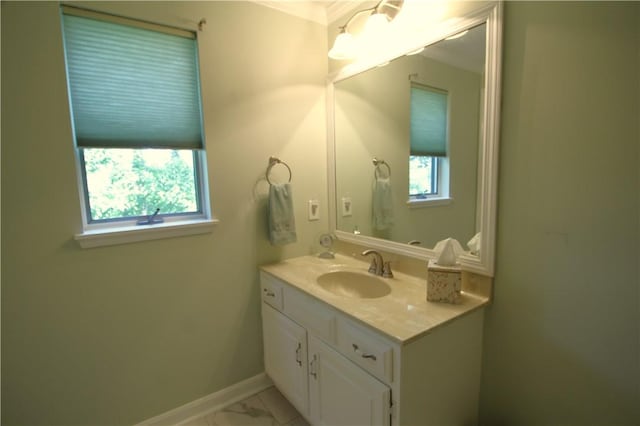 104 Victoria Dr, North Strabane, PA 15317 - bathroom with vanity and marble look tile flooring