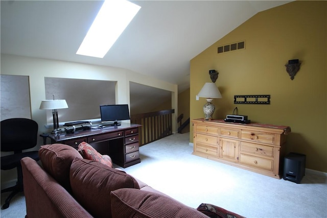 104 Victoria Dr, North Strabane, PA 15317 - office space featuring a skylight, light colored carpet, and vaulted ceiling