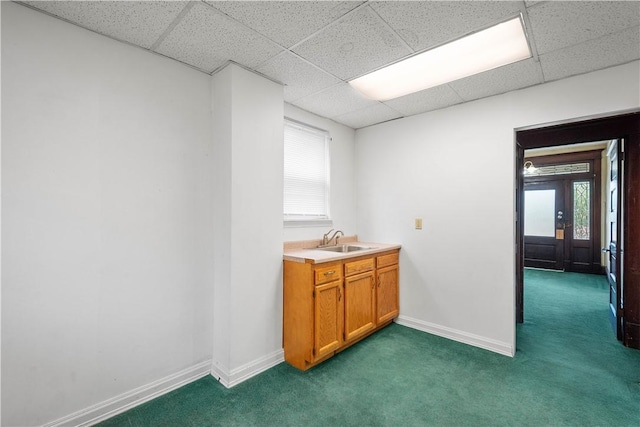 408 Lydia St, Carnegie, PA 15106 - bar area featuring dark colored carpet and a drop ceiling