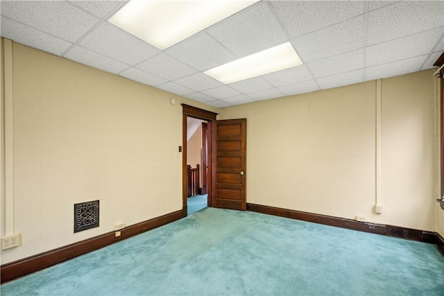 408 Lydia St, Carnegie, PA 15106 - empty room with carpet floors and a paneled ceiling