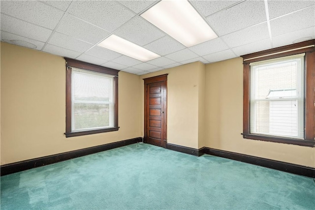 408 Lydia St, Carnegie, PA 15106 - carpeted spare room with a paneled ceiling and healthy amount of natural light