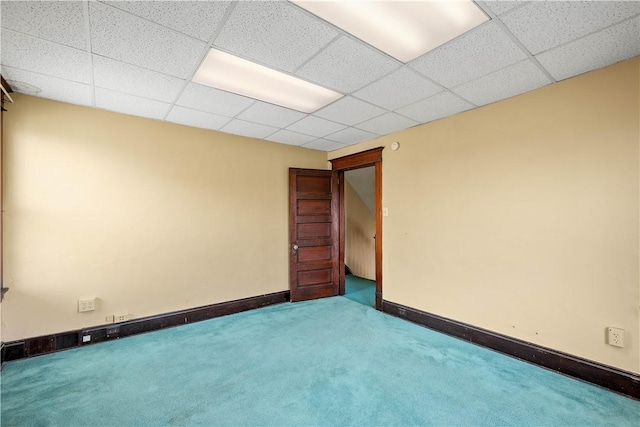 408 Lydia St, Carnegie, PA 15106 - carpeted empty room featuring a drop ceiling and baseboards