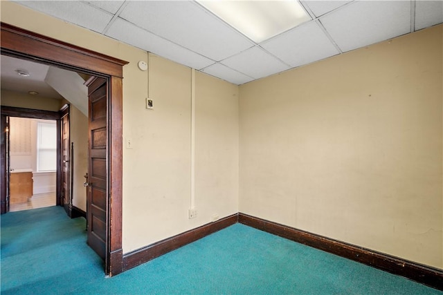 408 Lydia St, Carnegie, PA 15106 - carpeted spare room featuring a paneled ceiling and a smoke detector
