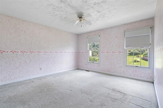 1445 Bristol Dr, South Park, PA 15129 - unfurnished room featuring carpet, a textured ceiling, and a ceiling fan