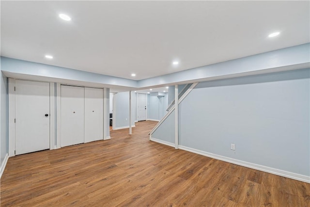 451 Charlotte Dr, Baldwin Boro, PA 15236 - finished below grade area featuring wood finished floors and recessed lighting