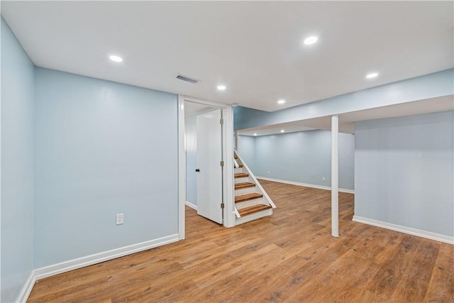 451 Charlotte Dr, Baldwin Boro, PA 15236 - finished basement featuring wood finished floors, stairs, and recessed lighting