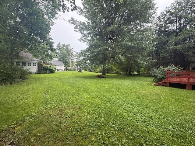 103 Belmont Rd, Twp Of But Ne, PA 16001 - view of green lawn with a deck
