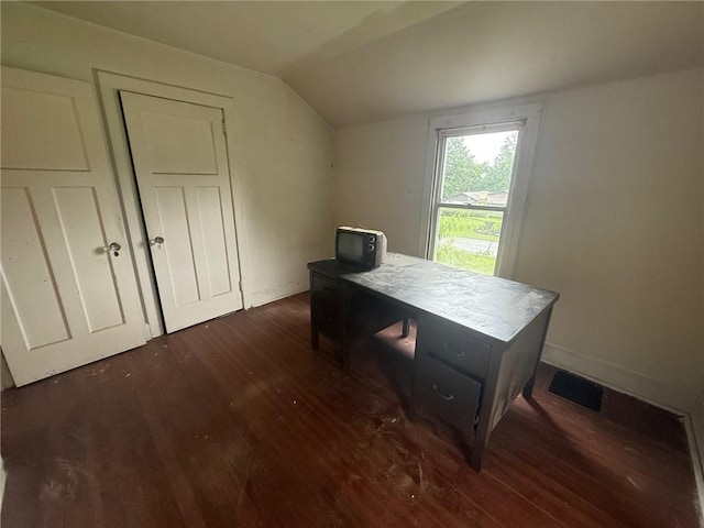 103 Belmont Rd, Twp Of But Ne, PA 16001 - office area with dark wood-style floors and lofted ceiling