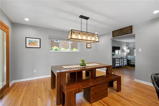 2633 Cedarvue Dr, Saint Clair, PA 15241 - dining area with light wood finished floors and recessed lighting