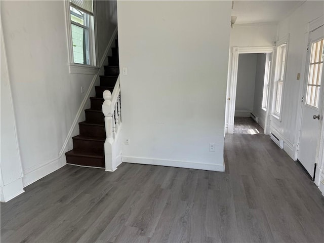 240 2nd Ave, Sharon, PA 16146 - entrance foyer with plenty of natural light, dark wood-type flooring, and stairs