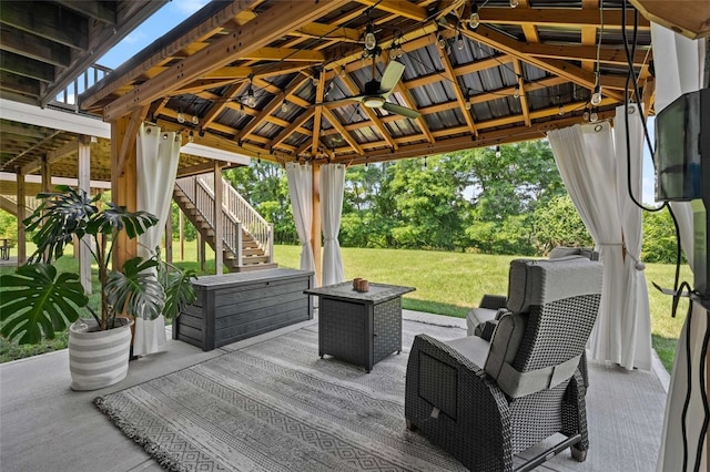 1004 Pointe View Dr, Adams Twp, PA 16046 - wooden terrace with a gazebo, a lawn, a patio, and stairway