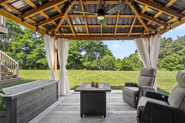1004 Pointe View Dr, Adams Twp, PA 16046 - view of patio / terrace featuring a gazebo, stairs, and view of scattered trees
