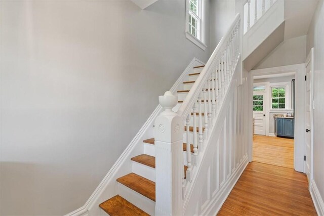 248 Berringer Pl, Ben Avon, PA 15202 - stairs with a high ceiling and wood finished floors