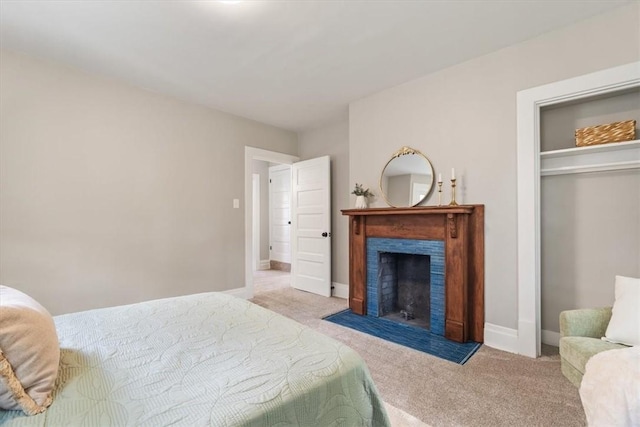 248 Berringer Pl, Ben Avon, PA 15202 - bedroom featuring carpet floors, a fireplace with flush hearth, and a closet