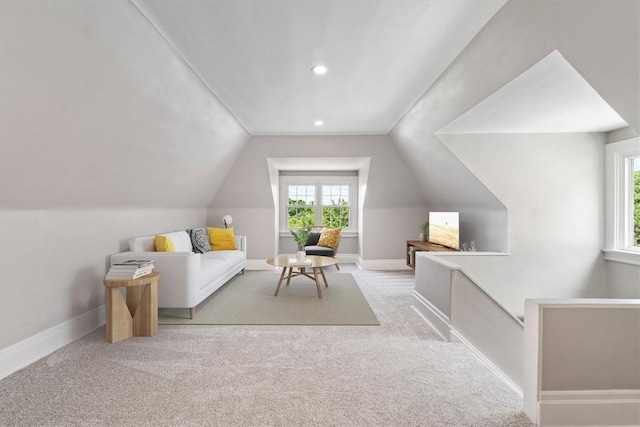 248 Berringer Pl, Ben Avon, PA 15202 - sitting room featuring lofted ceiling, carpet floors, and recessed lighting