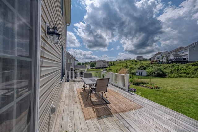 102 Bridal Ln, North Fayette, PA 15071 - deck with outdoor dining area and a yard