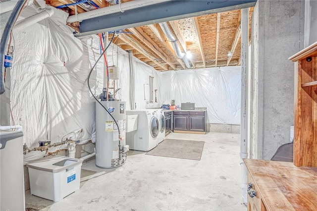 102 Bridal Ln, North Fayette, PA 15071 - unfinished basement featuring washing machine and dryer and gas water heater