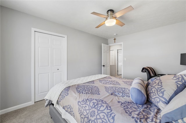 1026 Tee Line Dr, Hopewell Twp, PA 15001 - bedroom featuring a closet, carpet, and ceiling fan