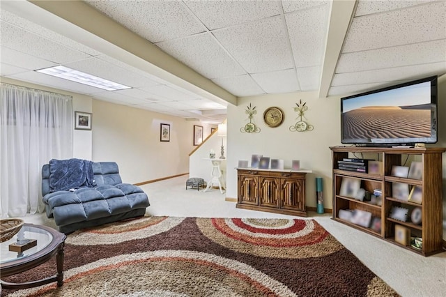 221 Scott Hollow Rd, Pa, PA 15021 - living room with a drop ceiling and carpet flooring