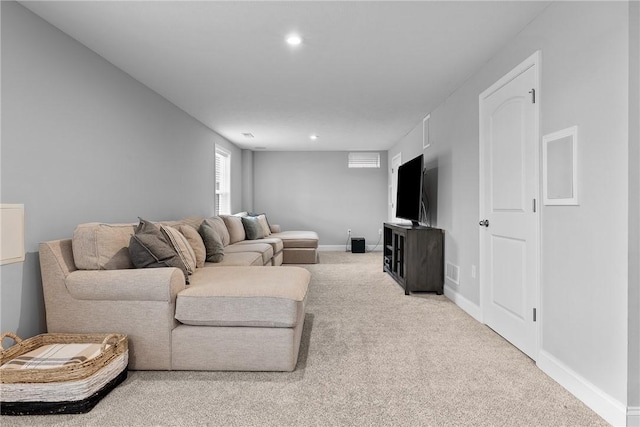 107 Valley View Dr, Brighton Twp, PA 15009 - carpeted living area with recessed lighting and baseboards