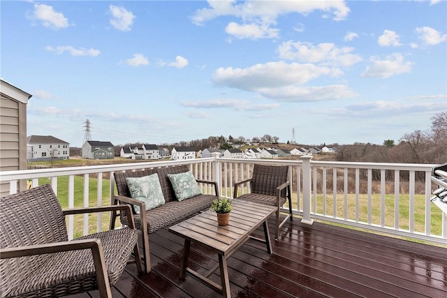 107 Valley View Dr, Brighton Twp, PA 15009 - wooden terrace with a lawn and a residential view