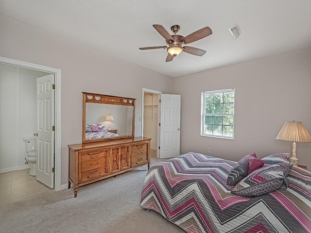 25 Elena Ave Unit 25, Lower Burrell, PA 15068 - bedroom featuring carpet, ensuite bathroom, and ceiling fan