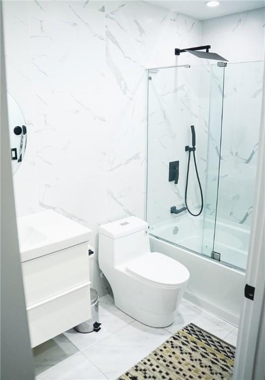 1053 Beaner Hollow Rd, Brighton Twp, PA 15009 - full bath with shower / tub combination, marble finish flooring, and vanity