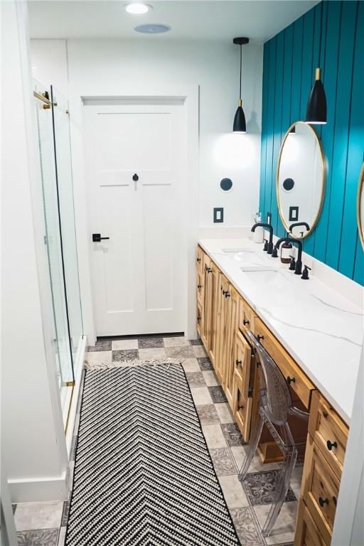 1053 Beaner Hollow Rd, Brighton Twp, PA 15009 - full bathroom with a stall shower and double vanity