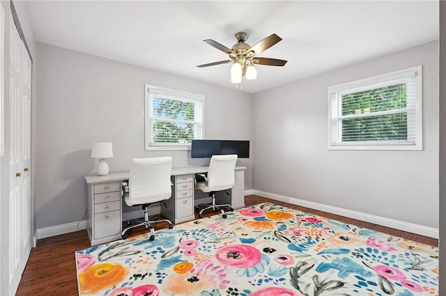 144 Cochran Mt, Lebanon, PA 15228 - office space with dark wood-style floors and ceiling fan