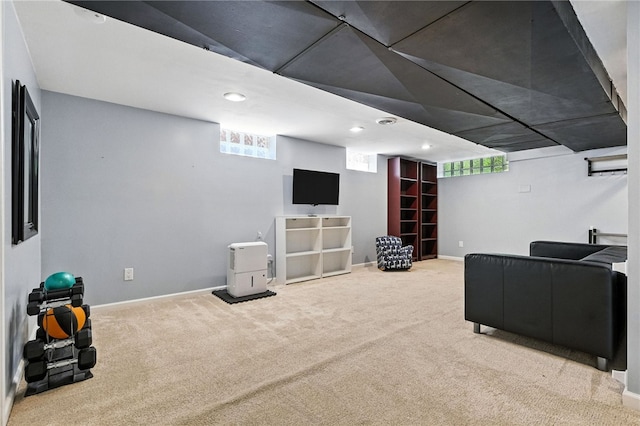 144 Cochran Mt, Lebanon, PA 15228 - carpeted living room with baseboards and recessed lighting