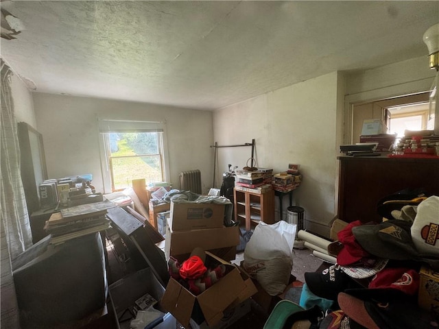 706 Lincoln St, Monongahela, PA 15063 - bedroom with radiator, multiple windows, and a textured ceiling