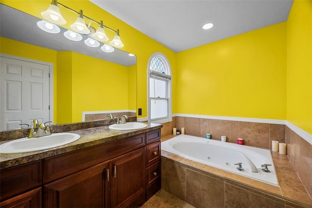 121 Fairway Landings Dr, Cecil, PA 15317 - full bathroom featuring double vanity and a tub with jets