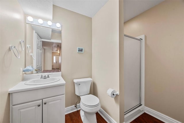 121 Fairway Landings Dr, Cecil, PA 15317 - full bath featuring a shower stall, wood finished floors, and vanity