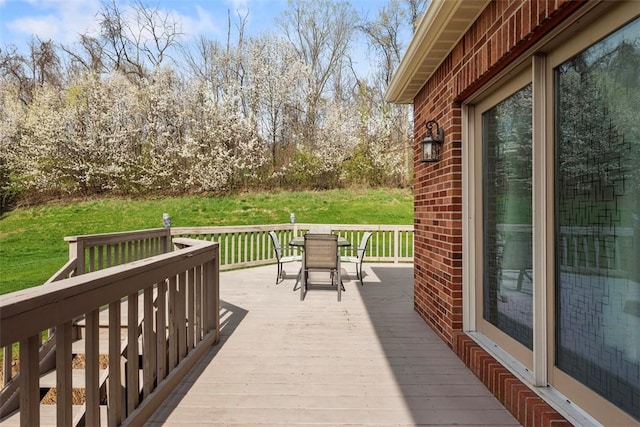 121 Fairway Landings Dr, Cecil, PA 15317 - wooden terrace featuring a yard and outdoor dining space