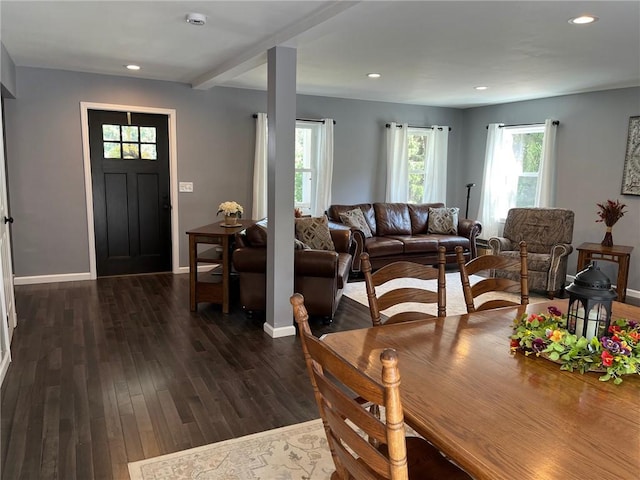 4689 Greenwood Dr, Hampton, PA 15101 - dining area with dark wood-style flooring and recessed lighting