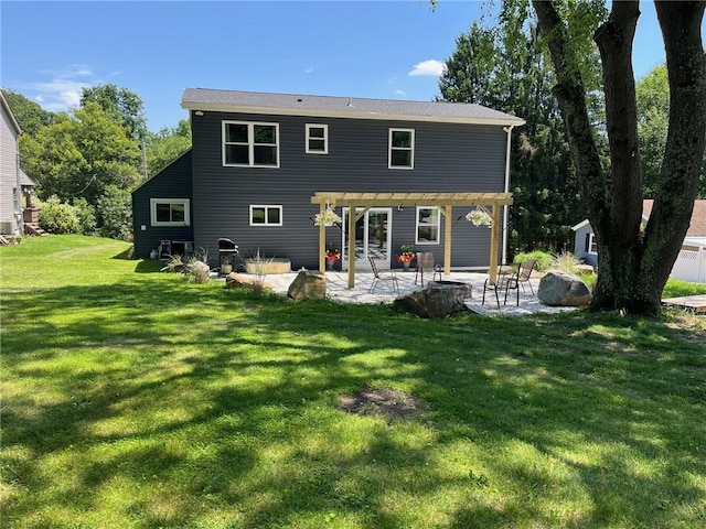 4689 Greenwood Dr, Hampton, PA 15101 - rear view of house featuring a patio, a pergola, and a lawn
