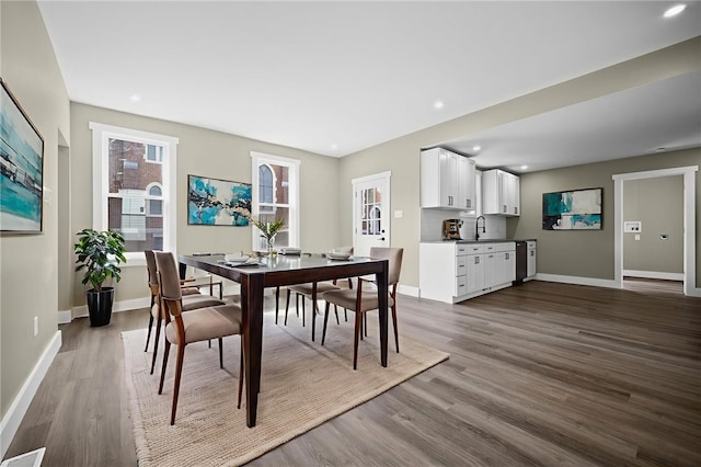 1317 Indiana Ave, Monaca, PA 15061 - dining room with dark wood-style floors and recessed lighting