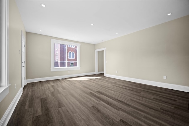 1317 Indiana Ave, Monaca, PA 15061 - empty room featuring dark wood finished floors and recessed lighting