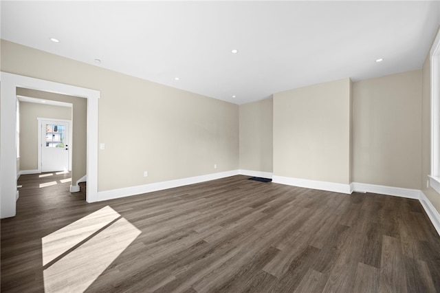 1317 Indiana Ave, Monaca, PA 15061 - unfurnished room featuring dark wood-style flooring and recessed lighting