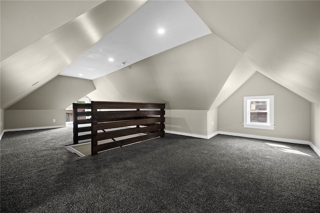 1317 Indiana Ave, Monaca, PA 15061 - bonus room with vaulted ceiling, dark colored carpet, and recessed lighting