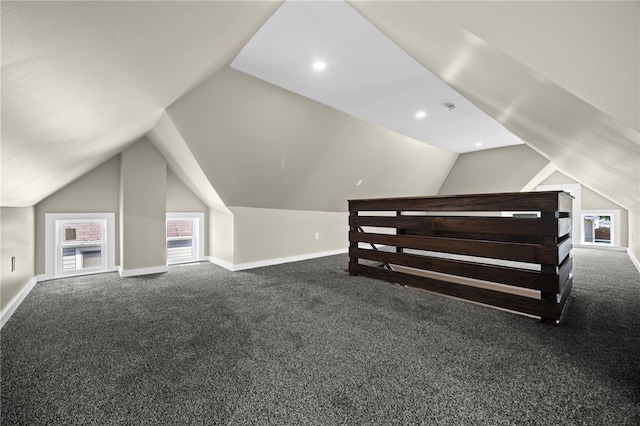1317 Indiana Ave, Monaca, PA 15061 - additional living space featuring lofted ceiling and dark carpet