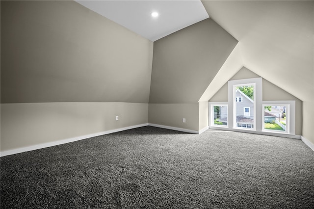 1317 Indiana Ave, Monaca, PA 15061 - additional living space featuring vaulted ceiling, carpet, and recessed lighting