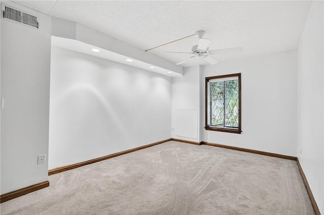 2011 Thornberry Dr, Ross Twp, PA 15237 - carpeted spare room featuring a ceiling fan, recessed lighting, and a textured ceiling