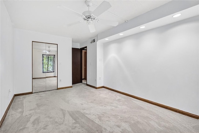 2011 Thornberry Dr, Ross Twp, PA 15237 - spare room featuring carpet flooring, a ceiling fan, and recessed lighting