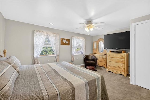 1615 Wicklines Ln, Troy Hill, PA 15212 - bedroom featuring carpet flooring, a ceiling fan, and recessed lighting