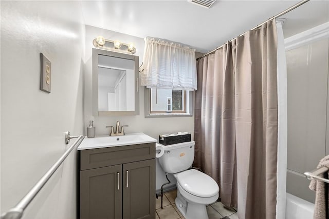 1615 Wicklines Ln, Troy Hill, PA 15212 - full bathroom with vanity, tile patterned floors, and shower / tub combo with curtain