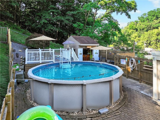 1615 Wicklines Ln, Troy Hill, PA 15212 - view of swimming pool with a storage shed