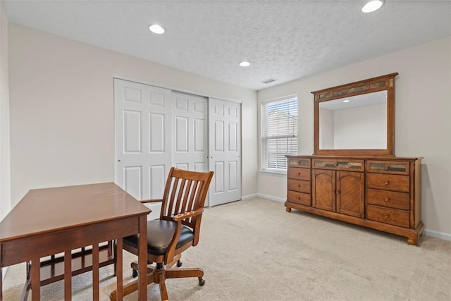 304 Horizon Dr, Monroeville, PA 15146 - office area featuring light carpet, recessed lighting, and a textured ceiling