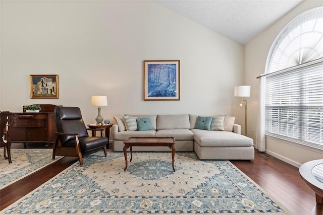304 Horizon Dr, Monroeville, PA 15146 - living area featuring lofted ceiling and wood finished floors